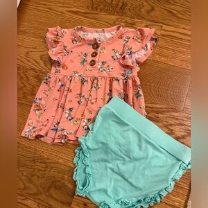 Posh Peanut Bunny Butterfly Flowers Easter Peplum Set size 18-24 Months